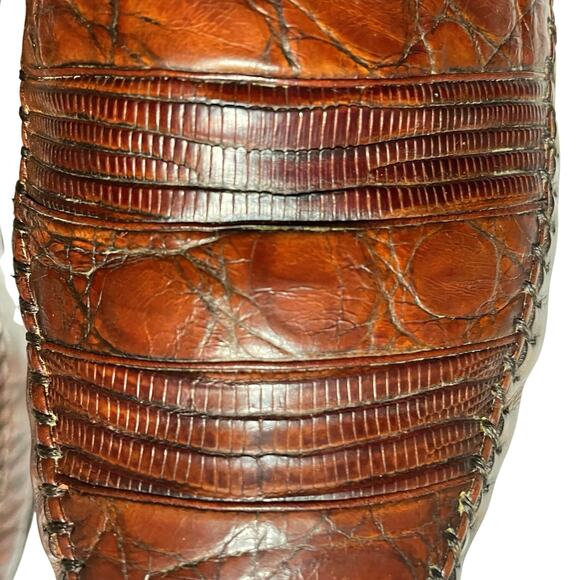 EUC - Mezlan Sebastian Brown Lizard Skin Leather Loafers - Picture 2 of 7